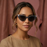 Fendi Blue Plastic Crystal Cat Eye Sunglasses - 52IR
