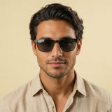 Fossil grey Square UV Sunglasses For Man