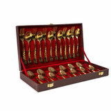 LEATHRITE BOX-STEEL Cutlery Gold -24 PCS SET