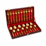 LEATHRITE BOX-STEEL Cutlery Gold -24 PCS SET