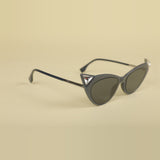 Fendi Blue Plastic Crystal Cat Eye Sunglasses - 52IR