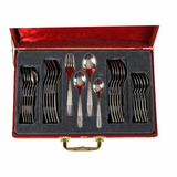 Steel Edge Platinum Silver Spoon Cutlery 24pcs Set