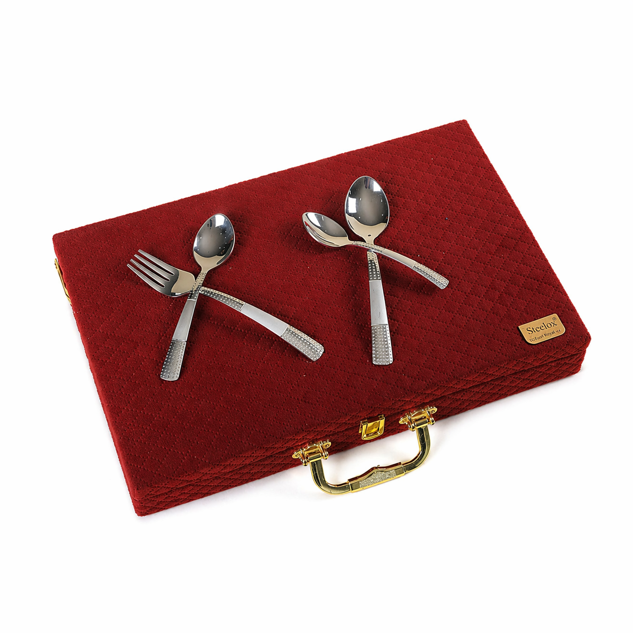 Steel Edge Platinum Silver Spoon Cutlery 24pcs Set
