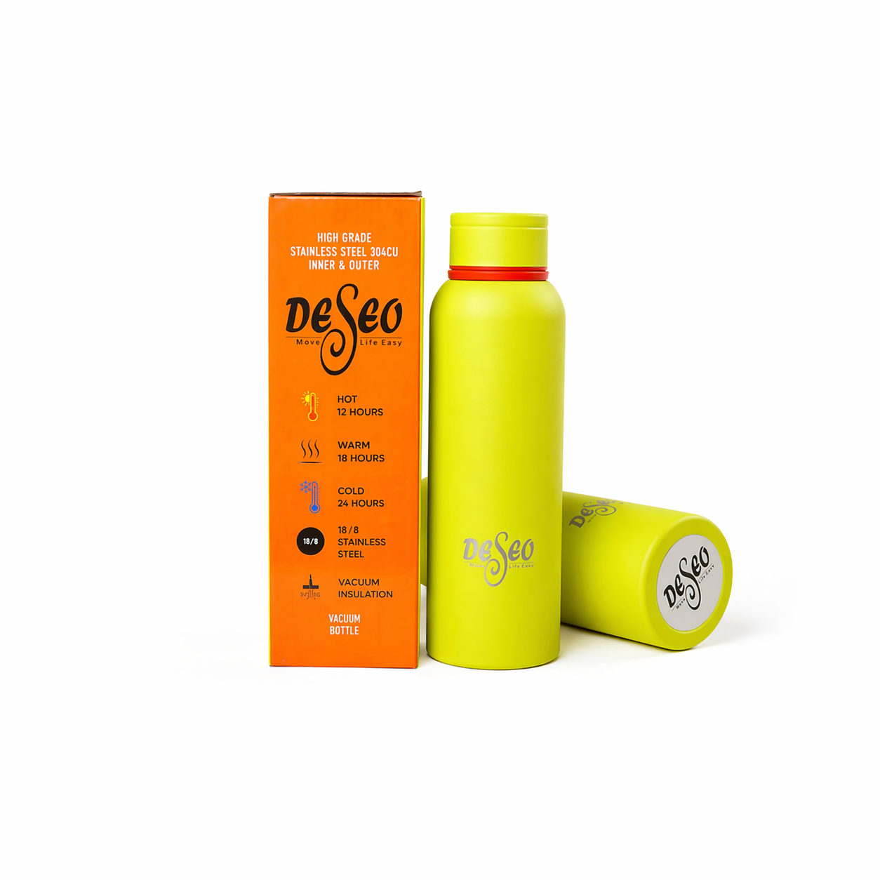 DESEO VACUUM- WATER BOTTLE YELLOW 700ML