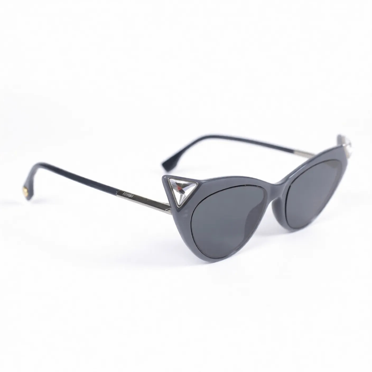 Fendi Blue Plastic Crystal Cat Eye Sunglasses - 52IR