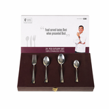 LEATHRITE BOX-STAINLESS STEEL Cutlery Silver -24 Pcs Set