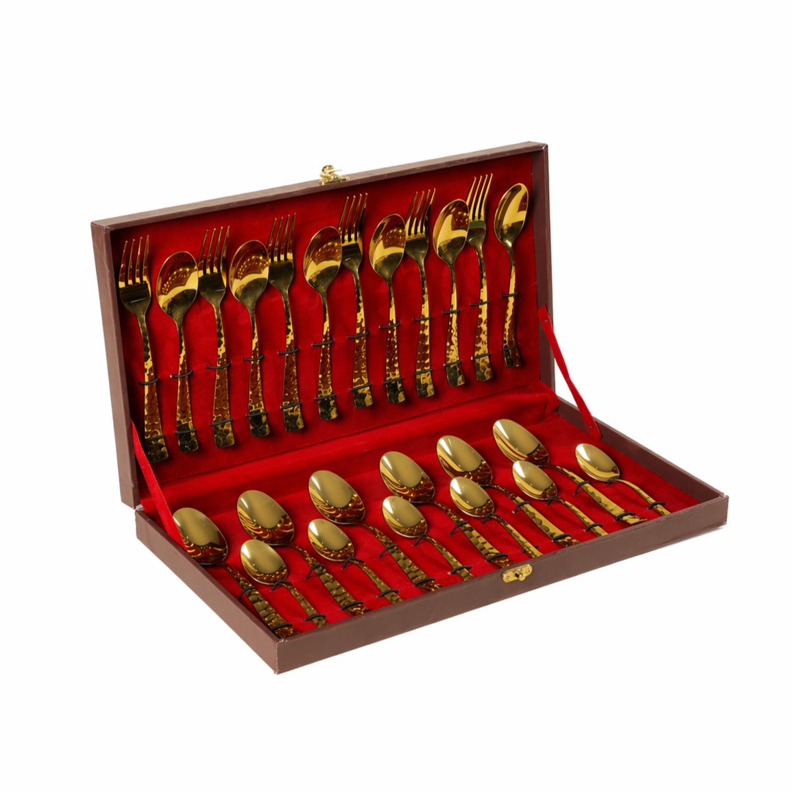 LEATHRITE BOX-STEEL Cutlery Gold -24 PCS SET