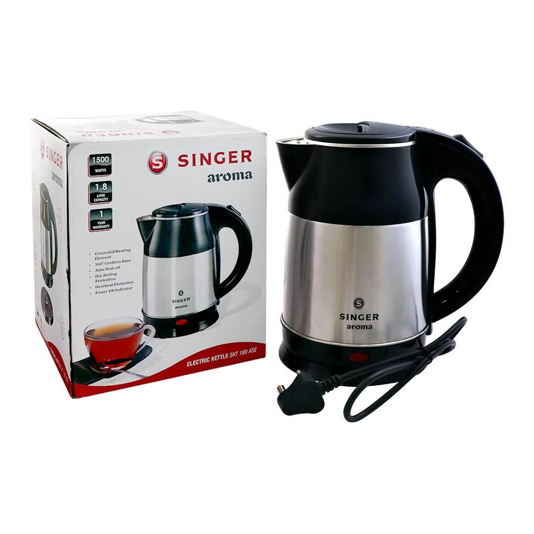 Singer Electric Kettle - Aroma 1.8 Litre 1500W, 230 V Ac. 50Hz